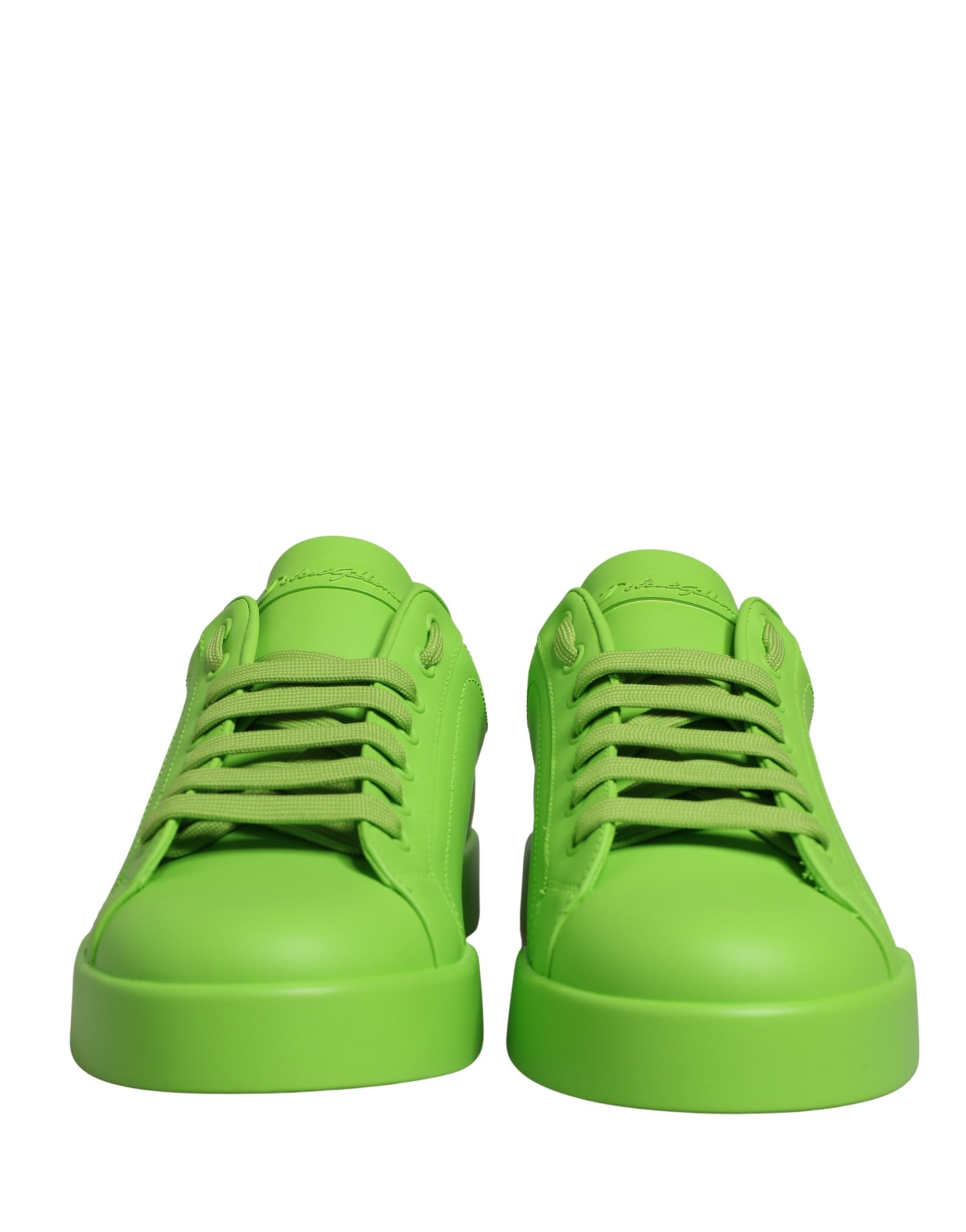 Dolce & Gabbana Green Leather Portofino Low Top Sneakers Men's Shoes
