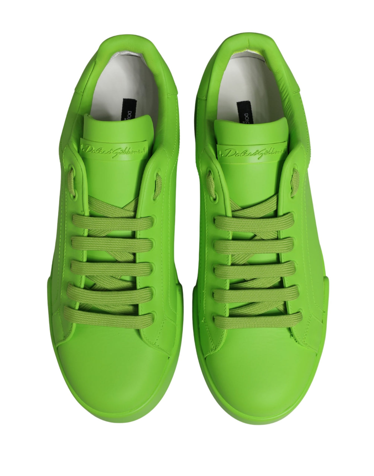 Dolce & Gabbana Green Leather Portofino Low Top Sneakers Men's Shoes