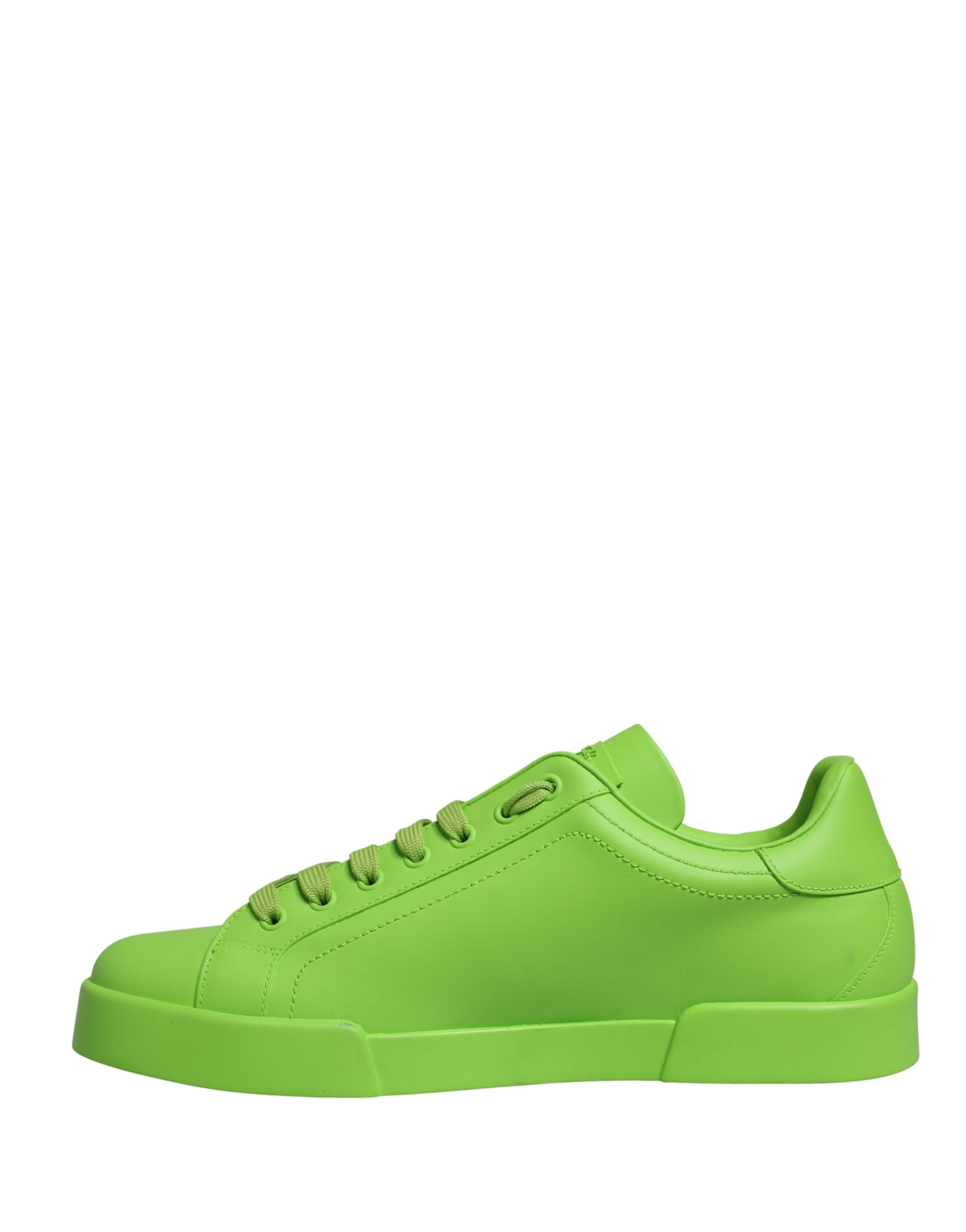 Dolce & Gabbana Green Leather Portofino Low Top Sneakers Men's Shoes
