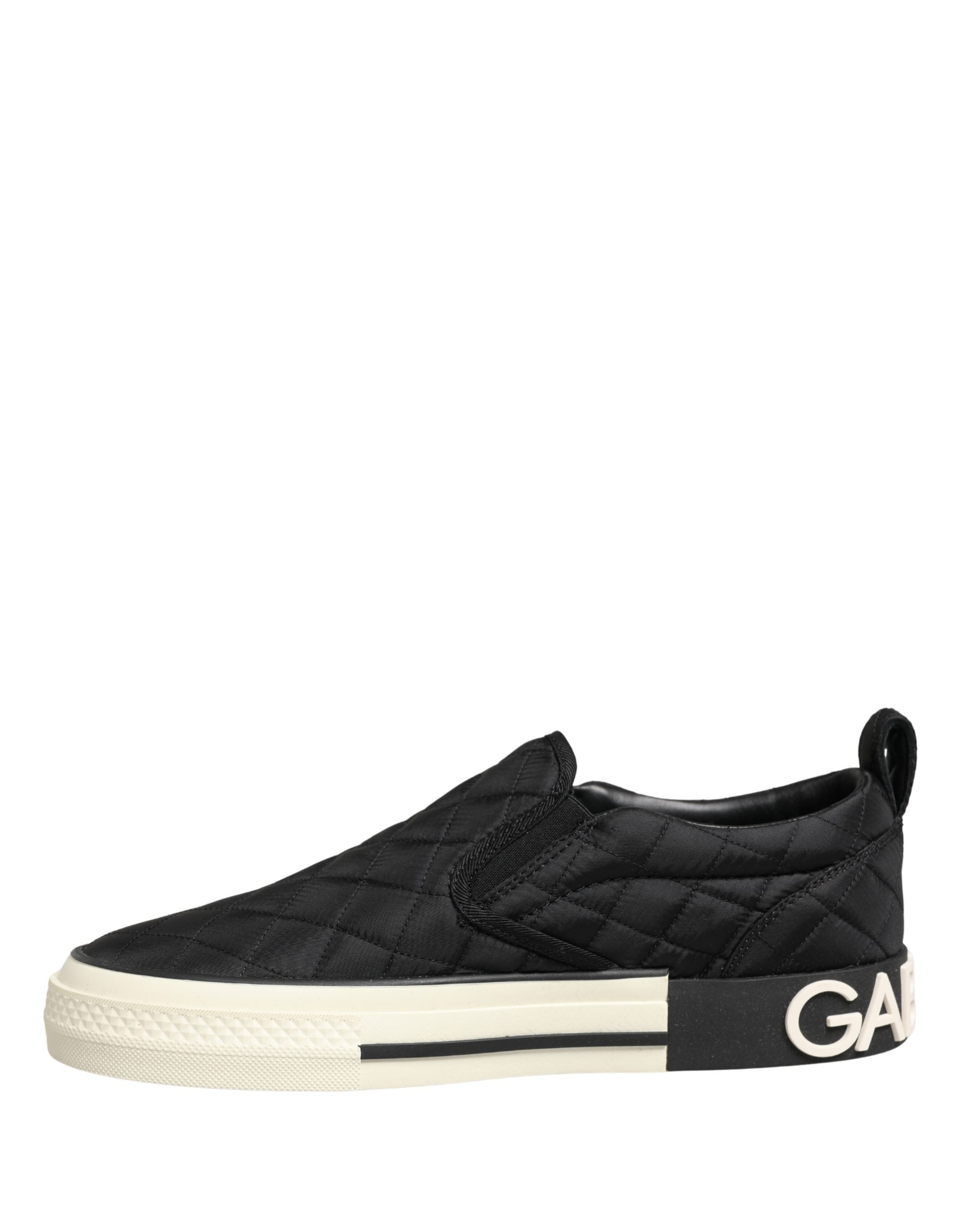 Dolce & Gabbana Black Quilted Slip On Low Top Sneakers Women's Shoes