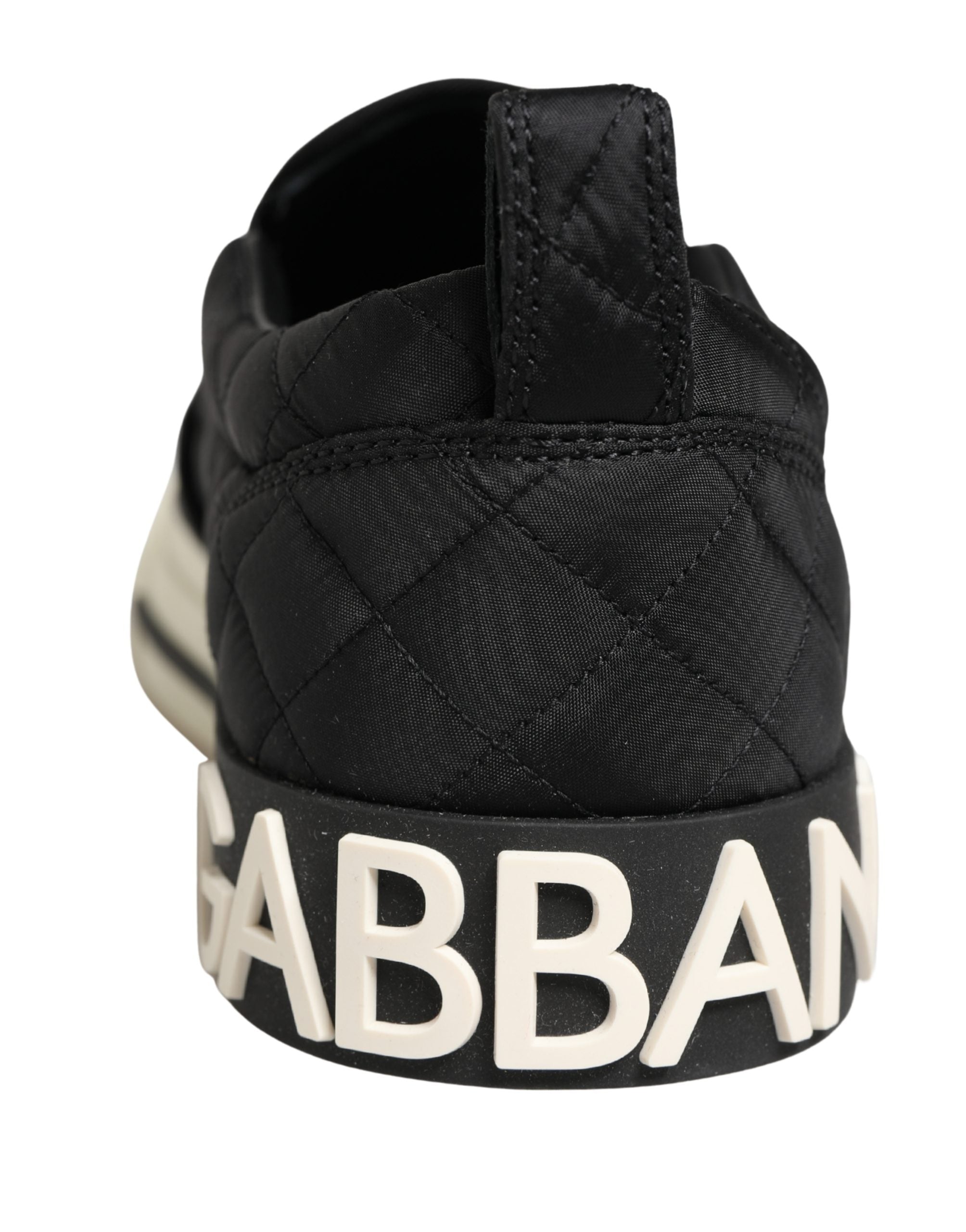 Dolce & Gabbana Black Quilted Slip On Low Top Sneakers Women's Shoes