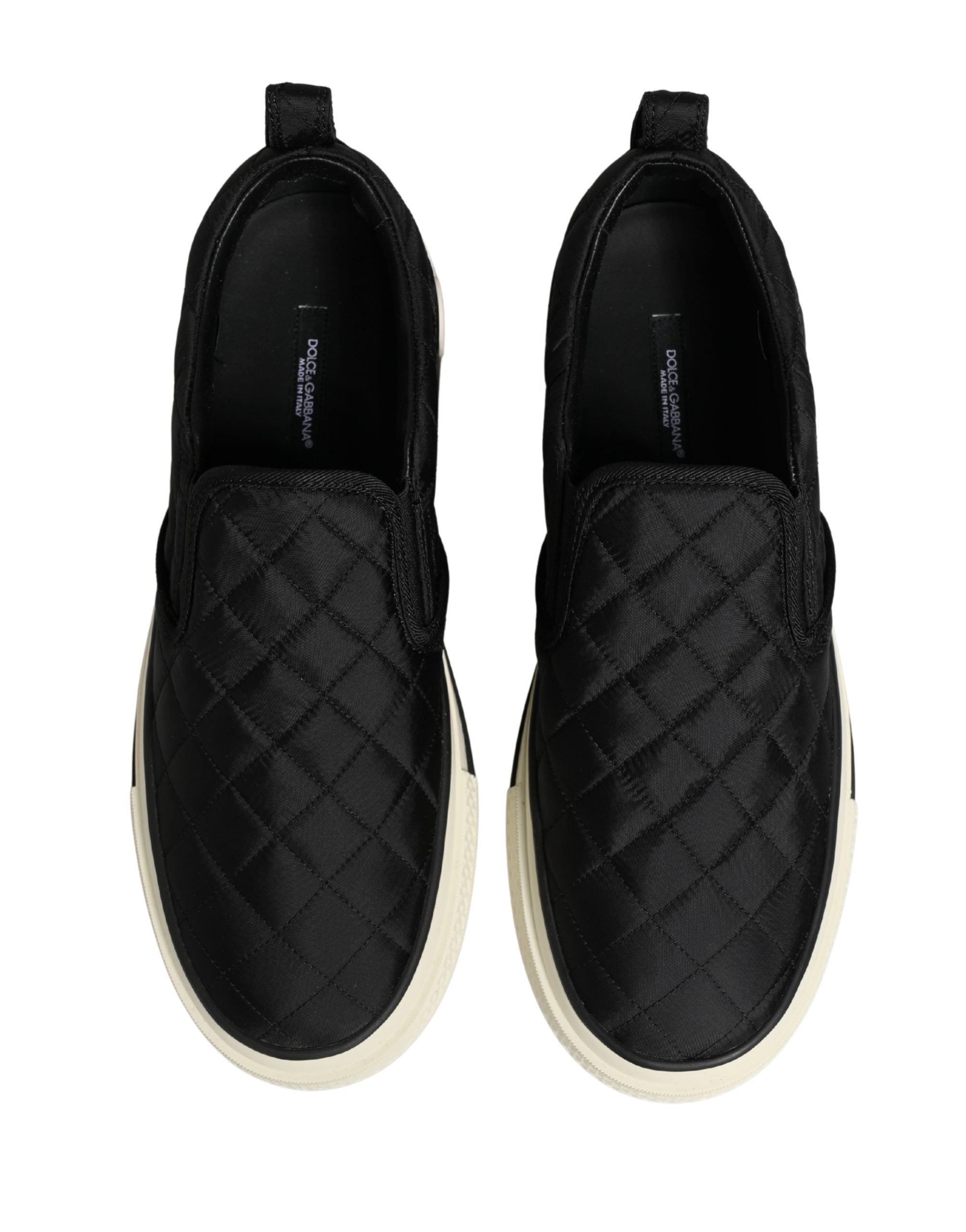 Dolce & Gabbana Black Quilted Slip On Low Top Sneakers Women's Shoes