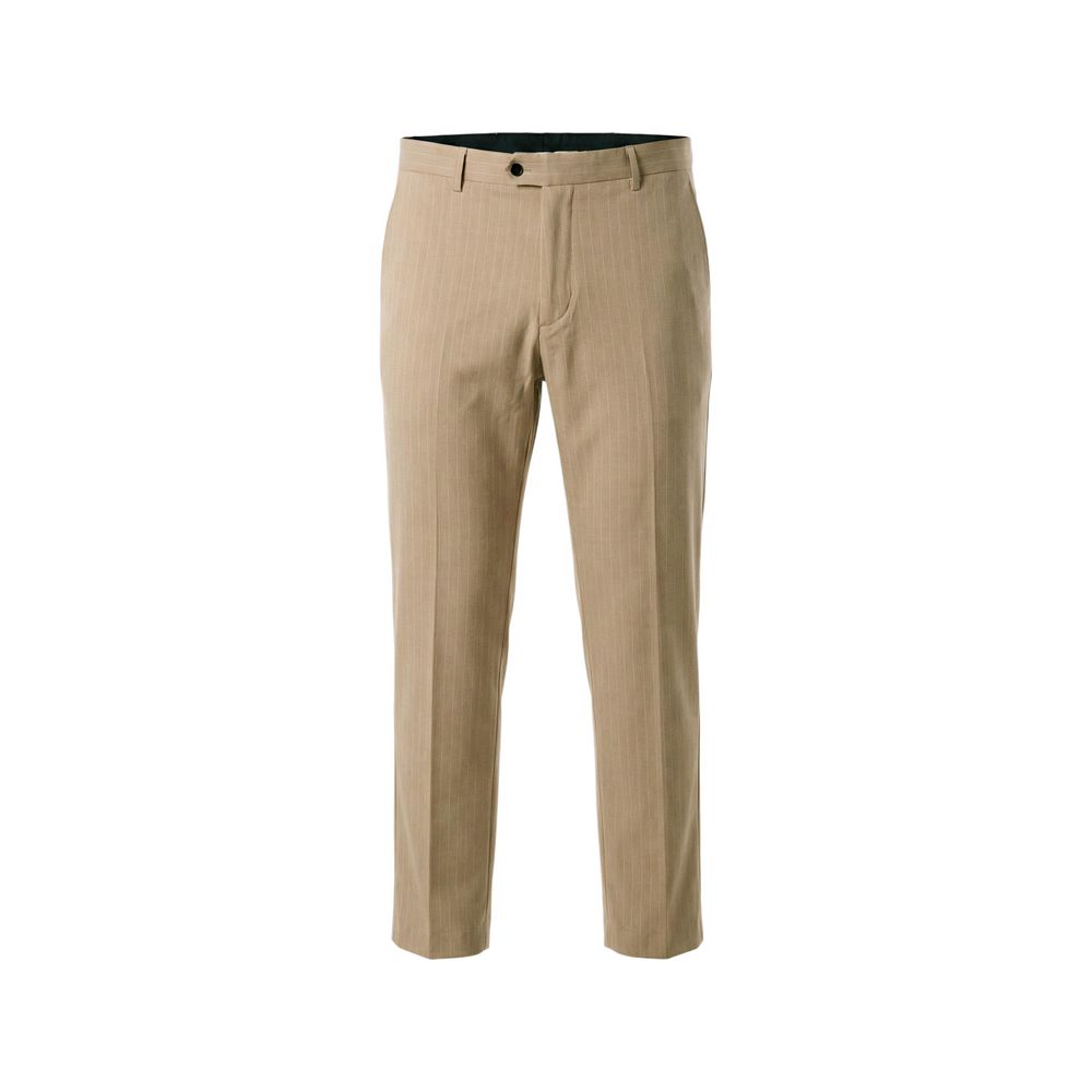 Mulish Beige Polyester Two-Piece Men's Suit