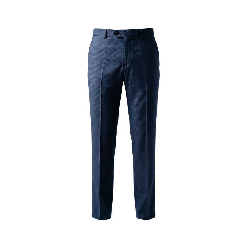Mulish Blue Polyester Two-Piece Men's Suit