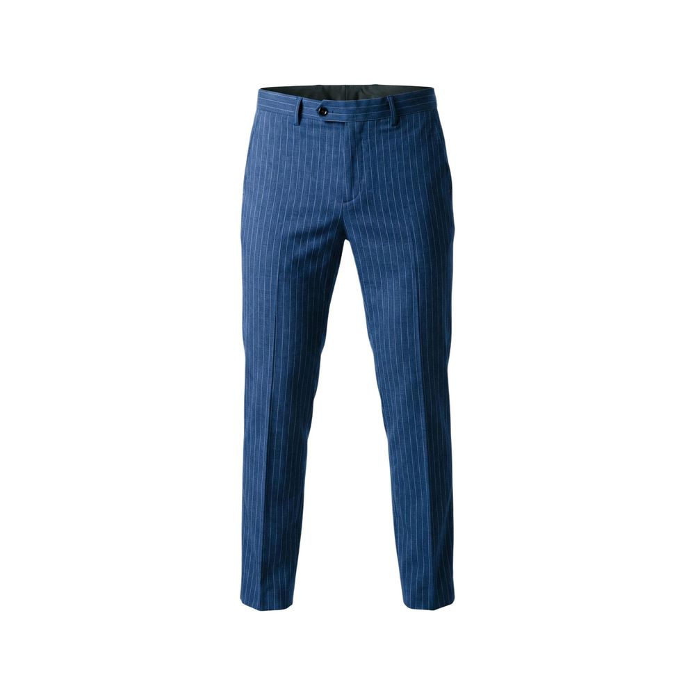 Mulish Blue Polyester Two-Piece Men's Suit