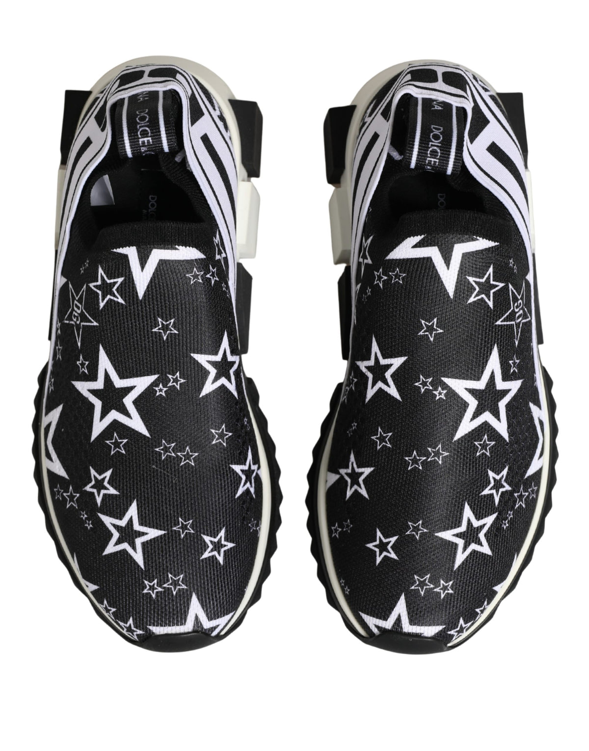 Dolce & Gabbana Black Stars Logo SORRENTO Sneakers Women's Shoes