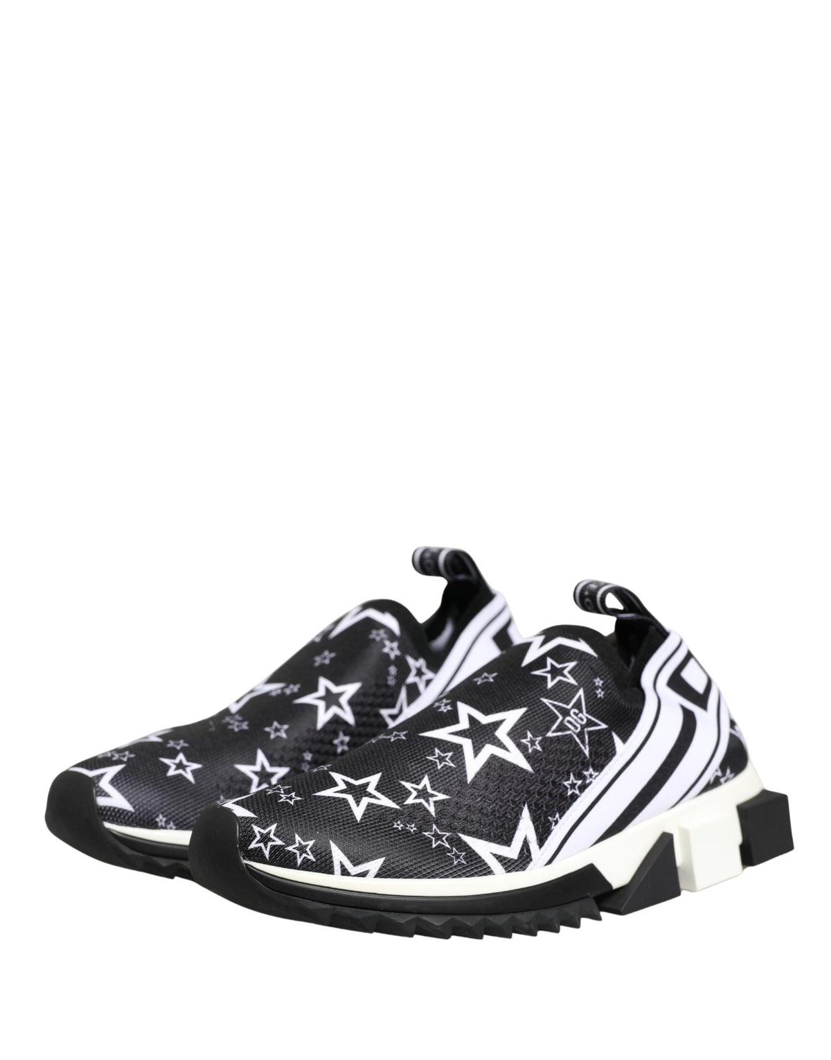 Dolce & Gabbana Black Stars Logo SORRENTO Sneakers Women's Shoes