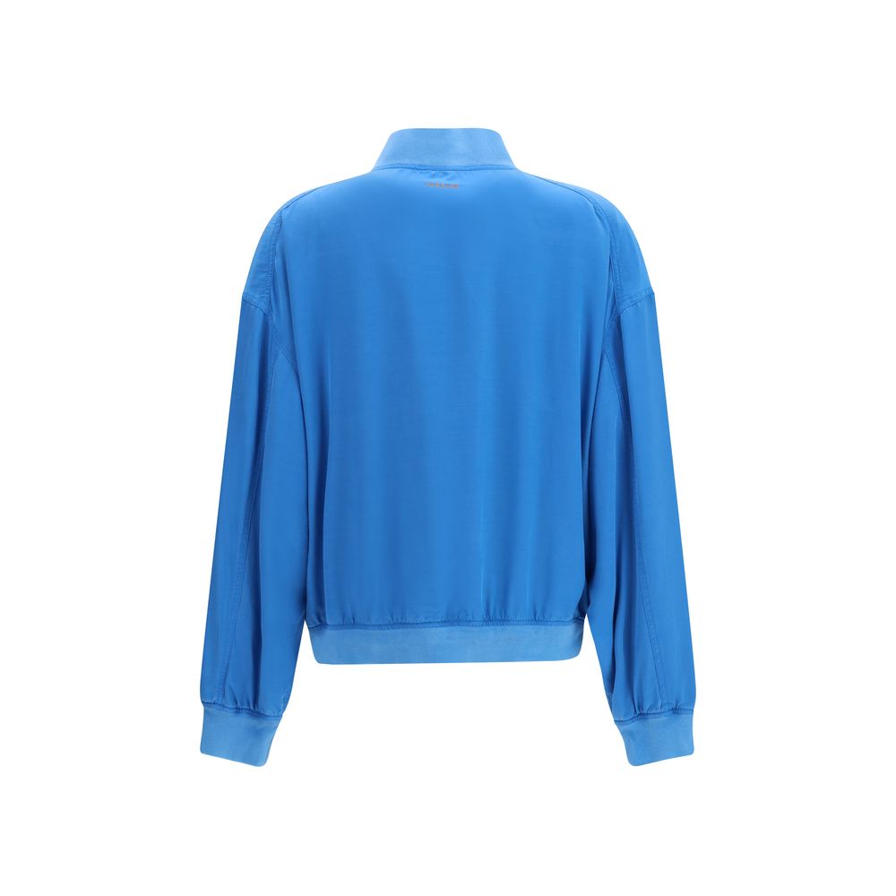 Versace Blue Silk Women's Bomber