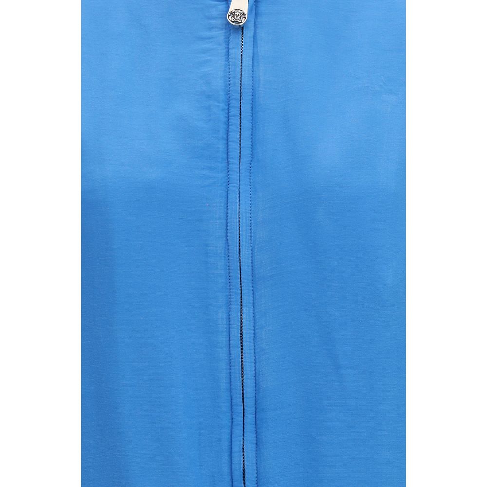 Versace Blue Silk Women's Bomber