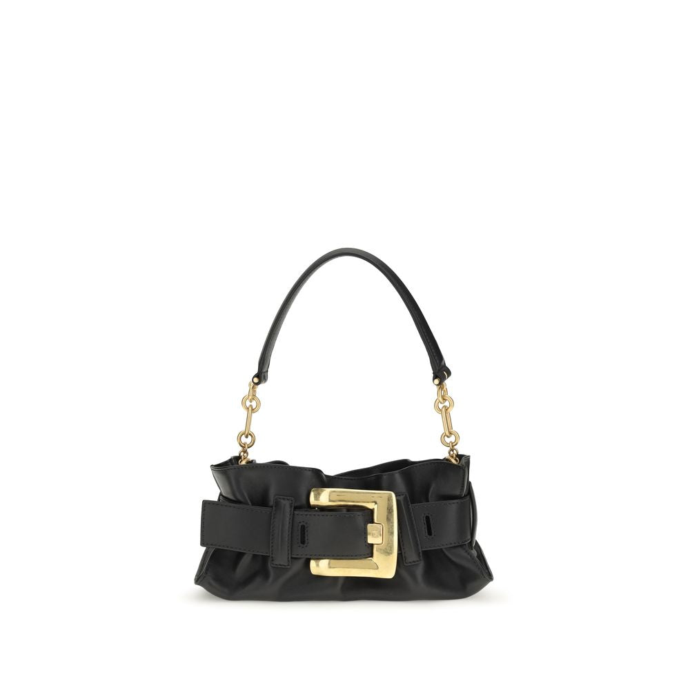 Balmain Black Calf Leather Bos Taurus Shoulder Women's Bag