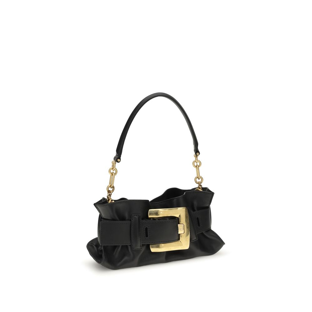 Balmain Black Calf Leather Bos Taurus Shoulder Women's Bag