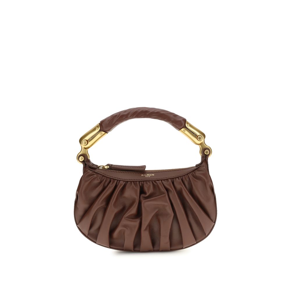 Balmain Brown Calf Leather Bos Taurus Shoulder Women's Bag