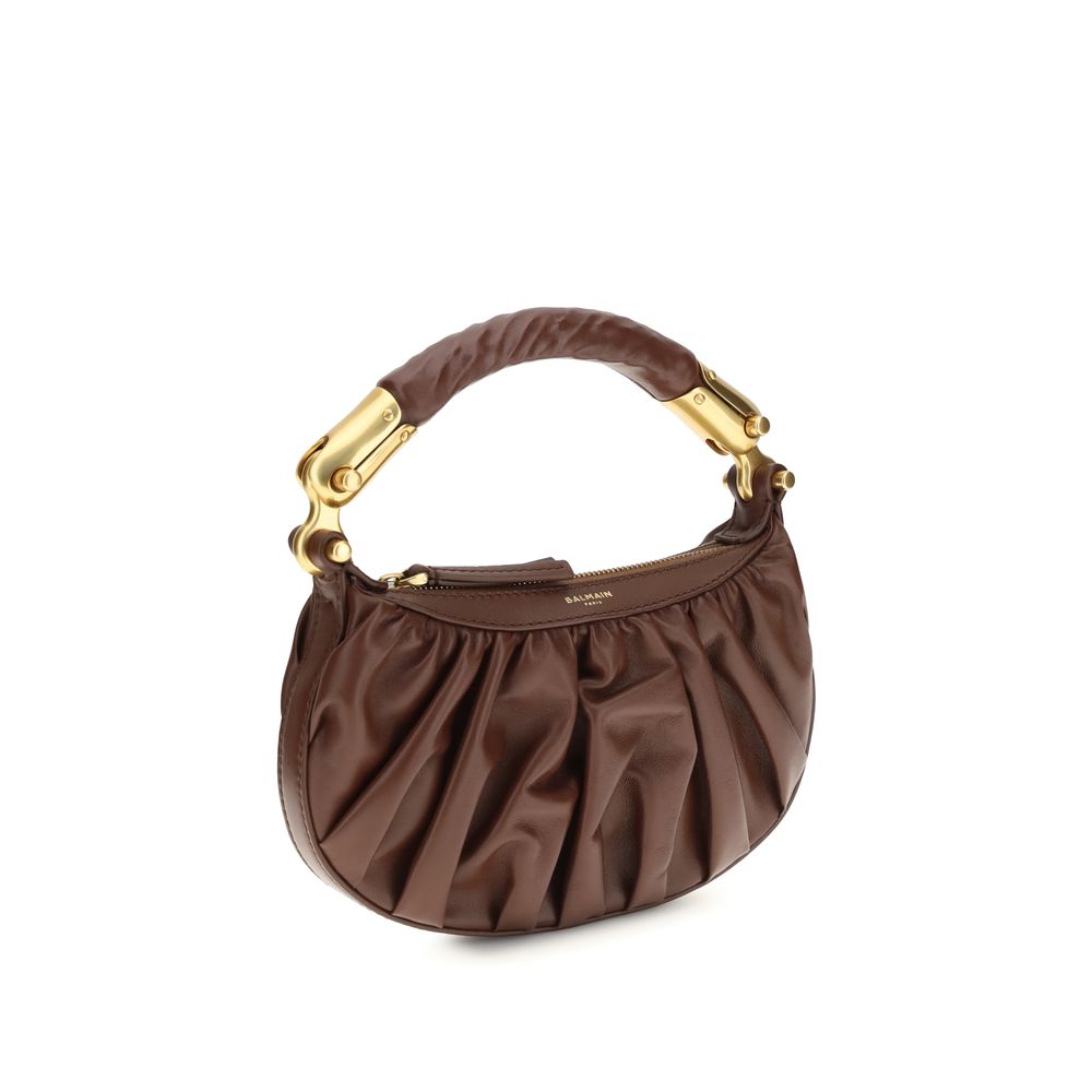Balmain Brown Calf Leather Bos Taurus Shoulder Women's Bag