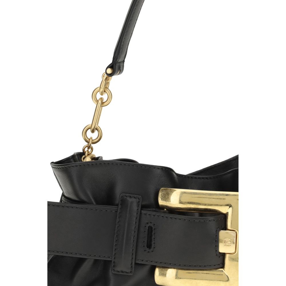 Balmain Black Calf Leather Bos Taurus Shoulder Women's Bag
