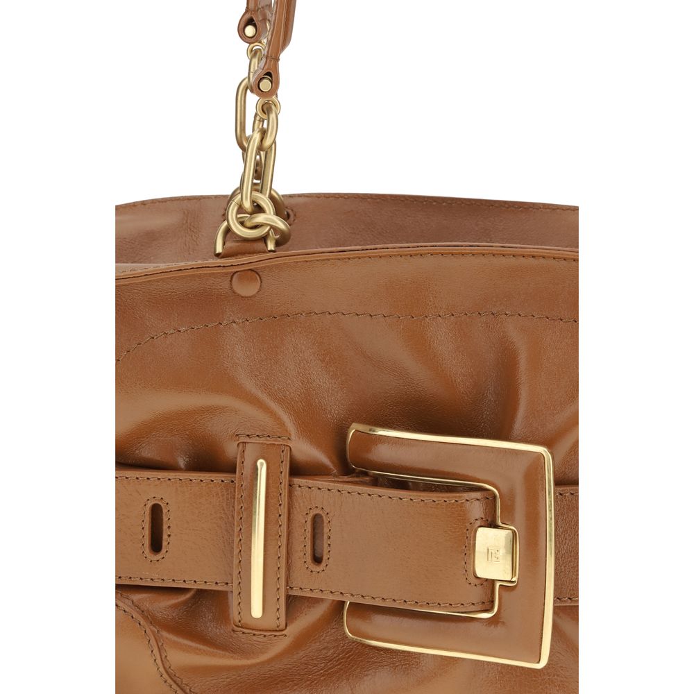 Balmain Brown Calf Leather Bos Taurus Women's Handbag