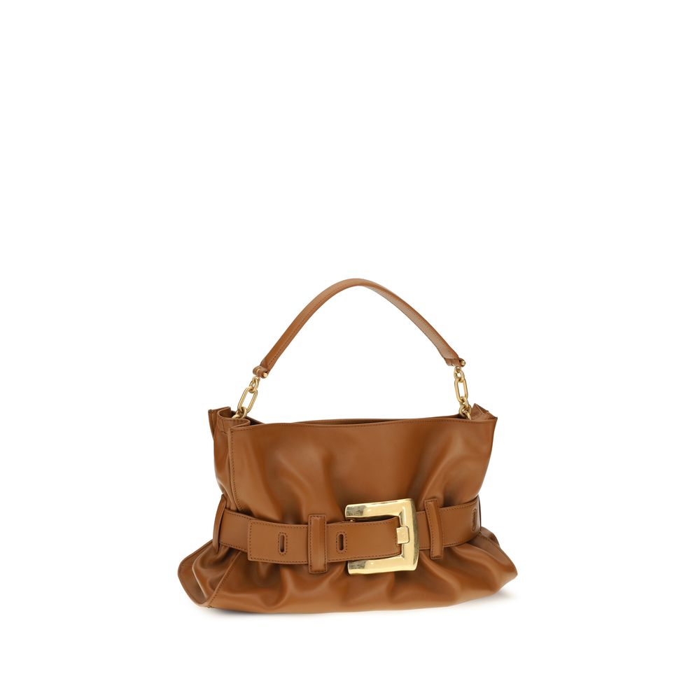 Balmain Brown Calf Leather Bos Taurus Shoulder Women's Bag