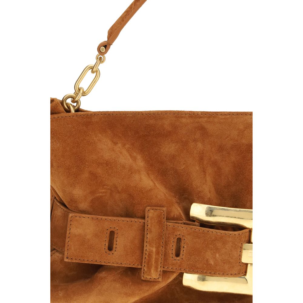 Balmain Brown Calf Leather Bos Taurus Women's Handbag