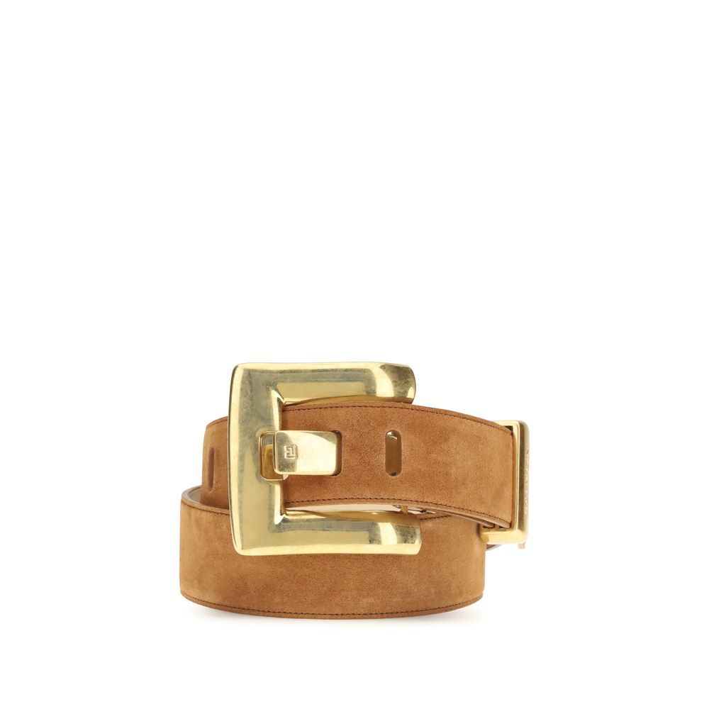 Balmain Brown Calf Leather Bos Taurus Regular Women's Belt