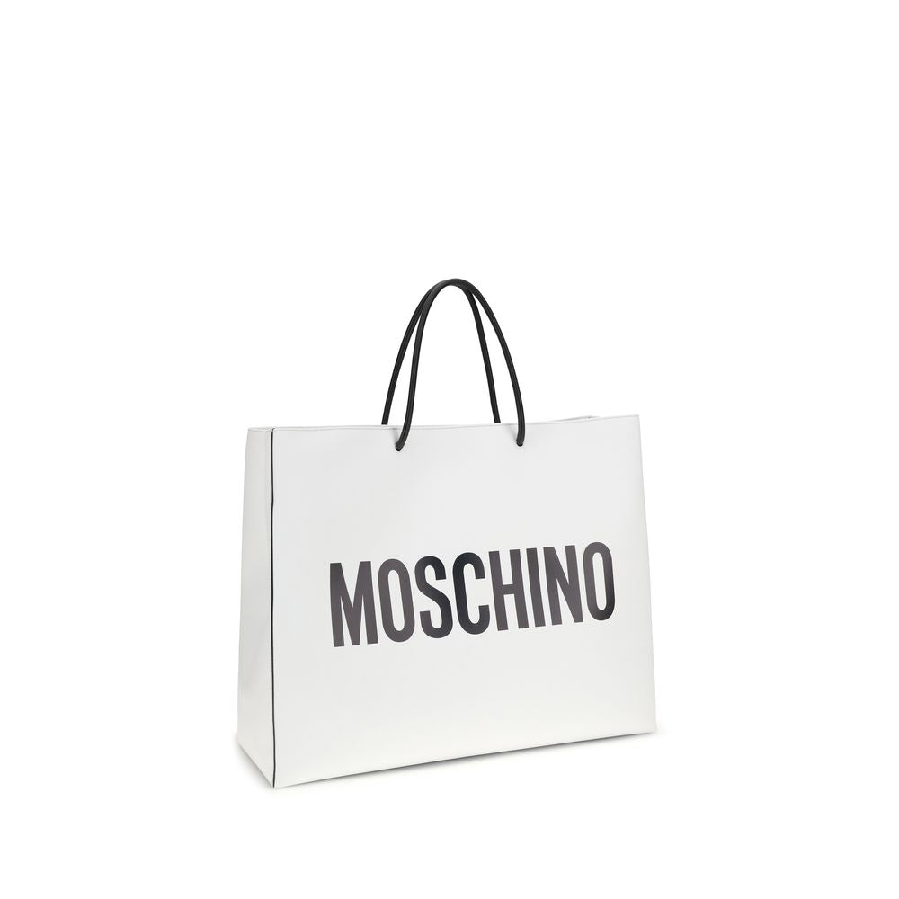 Moschino White Calf Leather Bos Taurus Shoulder Women's Bag