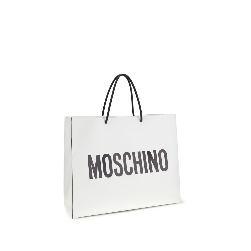 Moschino White Calf Leather Bos Taurus Shoulder Women's Bag