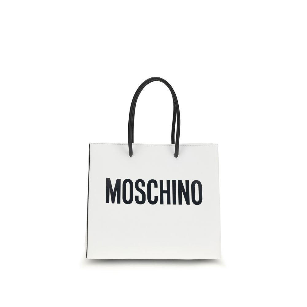 Moschino White Calf Leather Bos Taurus Women's Handbag