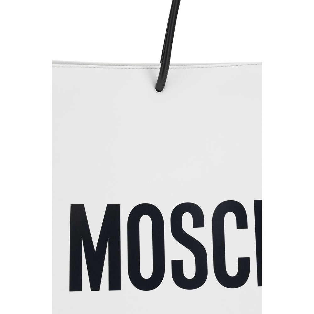 Moschino White Calf Leather Bos Taurus Shoulder Women's Bag