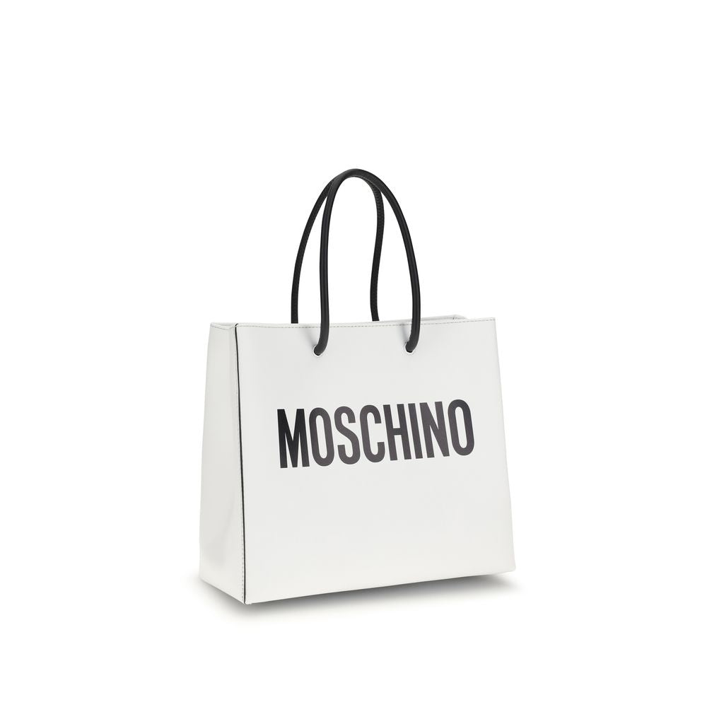 Moschino White Calf Leather Bos Taurus Women's Handbag