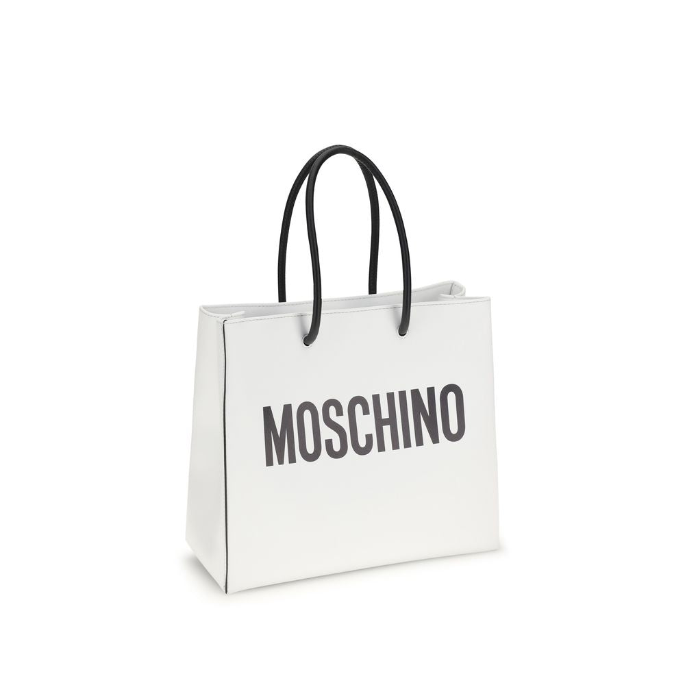 Moschino White Calf Leather Bos Taurus Women's Handbag