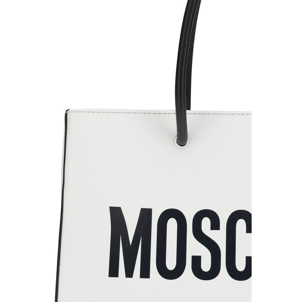 Moschino White Calf Leather Bos Taurus Women's Handbag