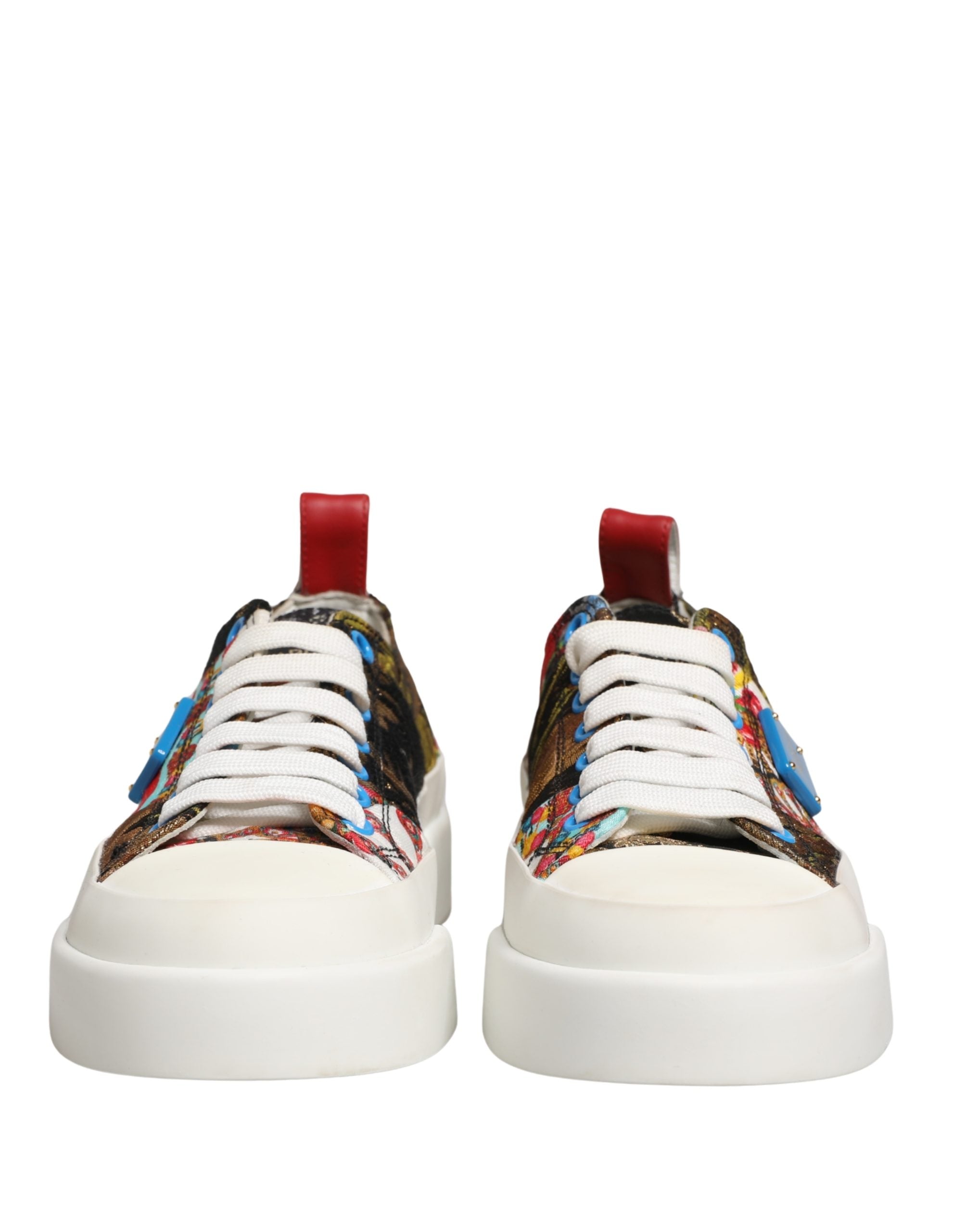 Dolce & Gabbana Multicolor Patchwork Low Top Sneakers Women's Shoes