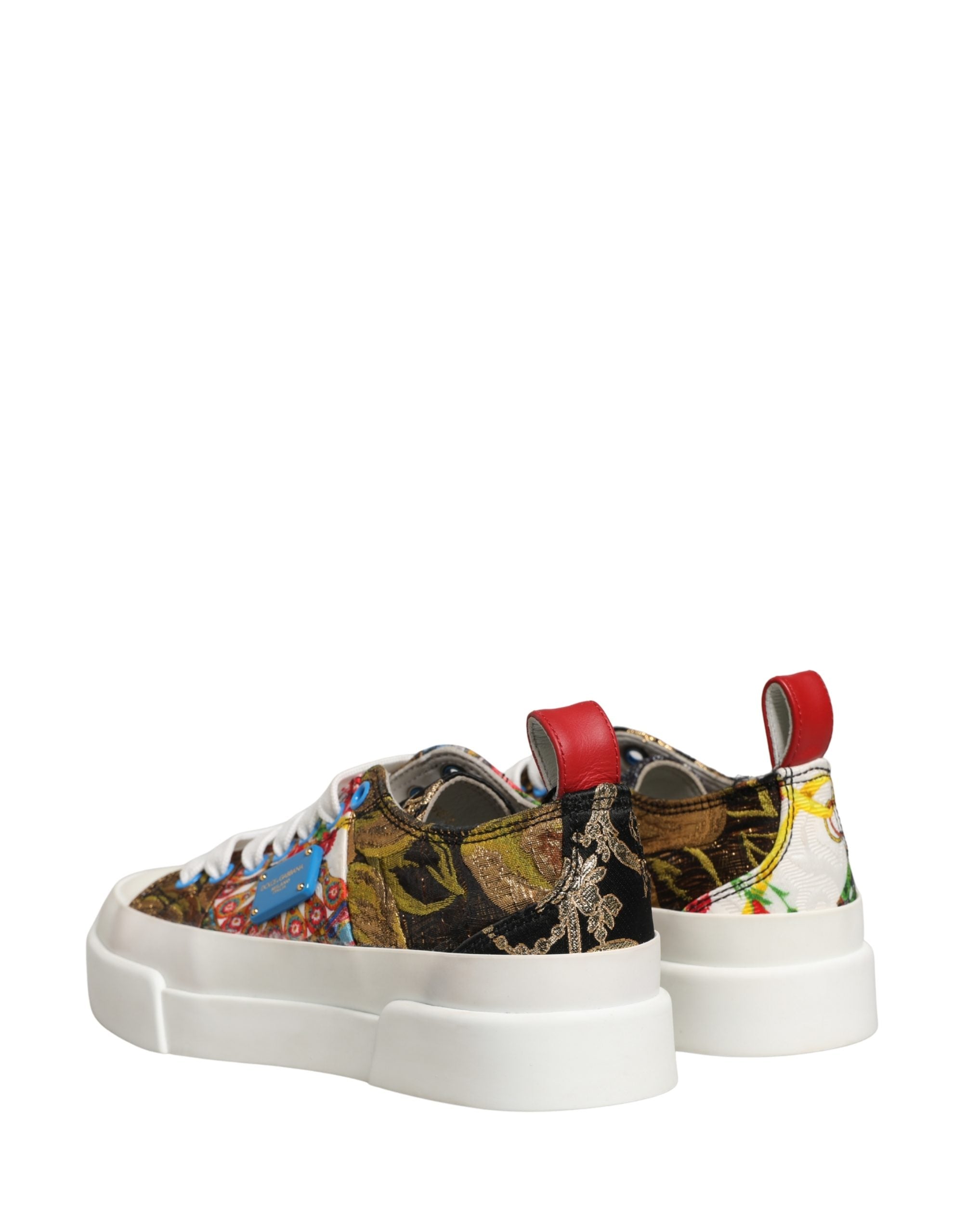 Dolce & Gabbana Multicolor Patchwork Low Top Sneakers Women's Shoes