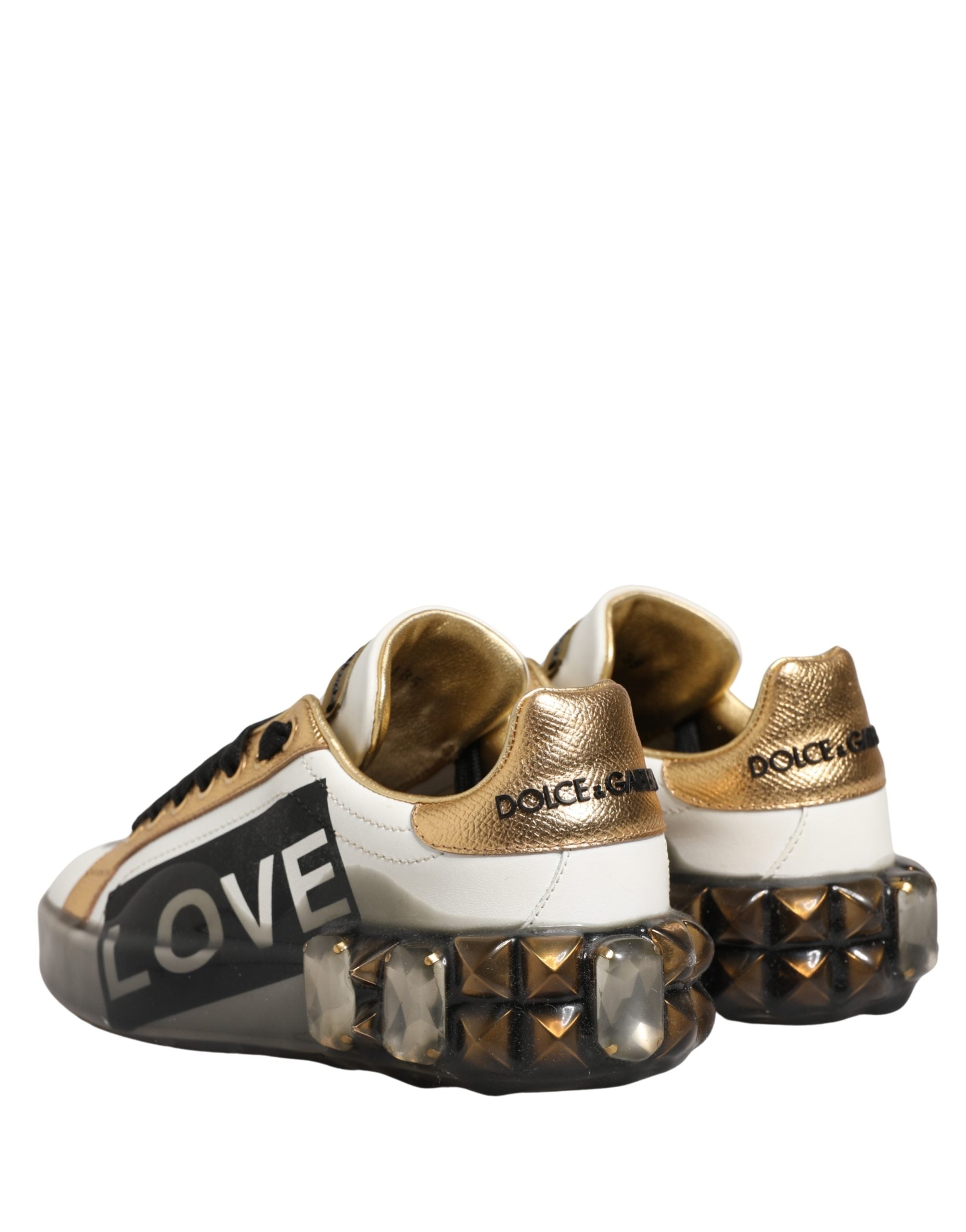 Dolce & Gabbana Multicolor Crystal StuddedLOVE Sneakers Women's Shoes