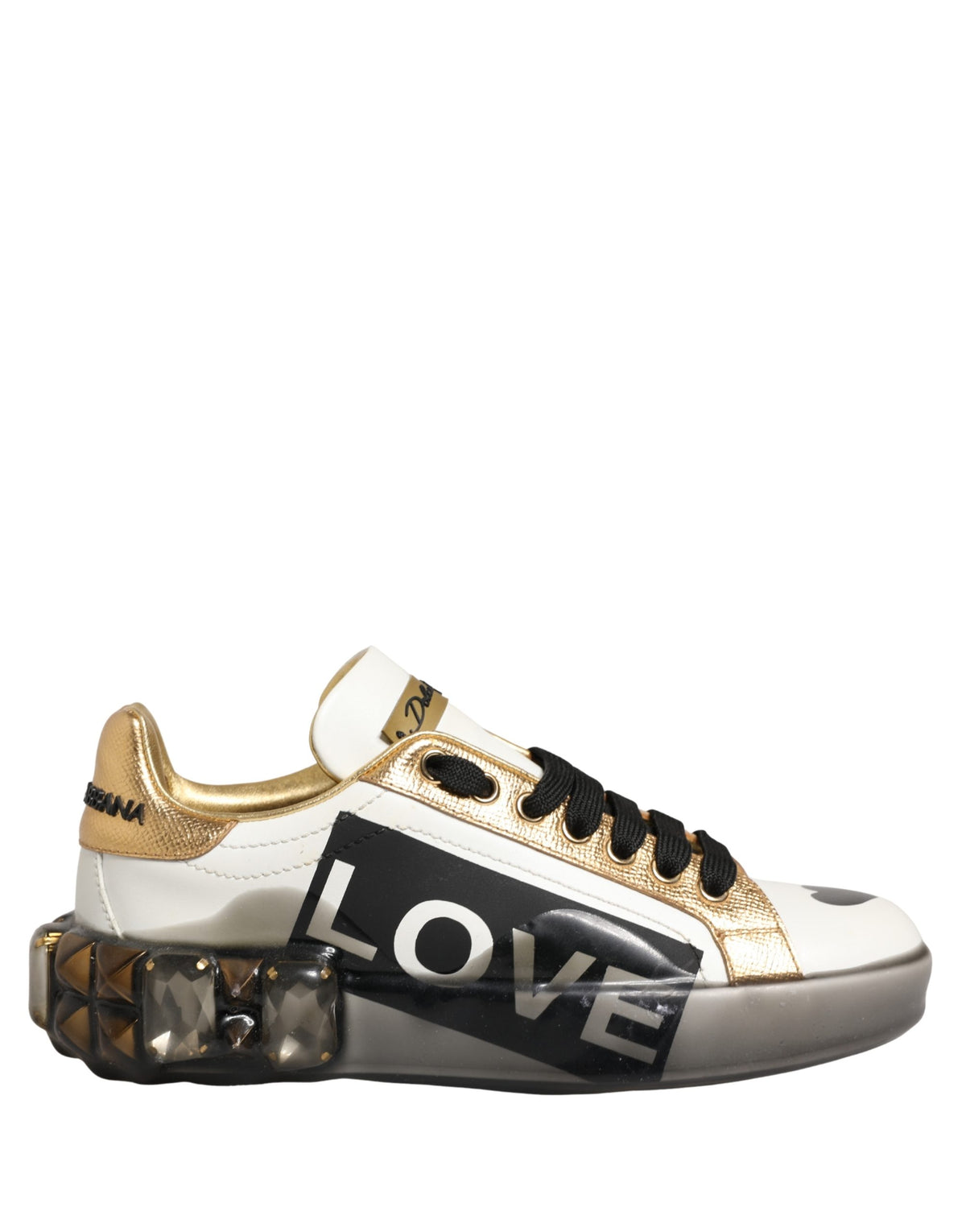 Dolce & Gabbana Multicolor Crystal StuddedLOVE Sneakers Women's Shoes