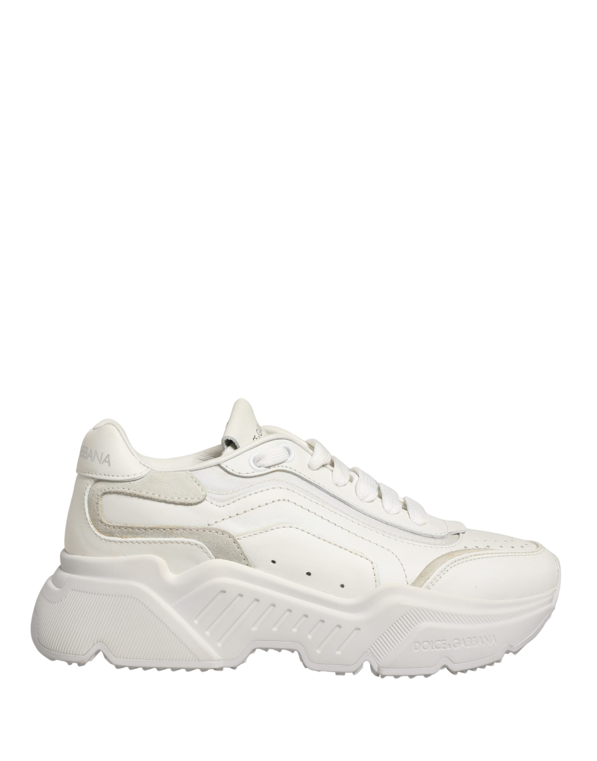 Dolce & Gabbana White Leather Daymaster Low Top Sneakers Men's Shoes