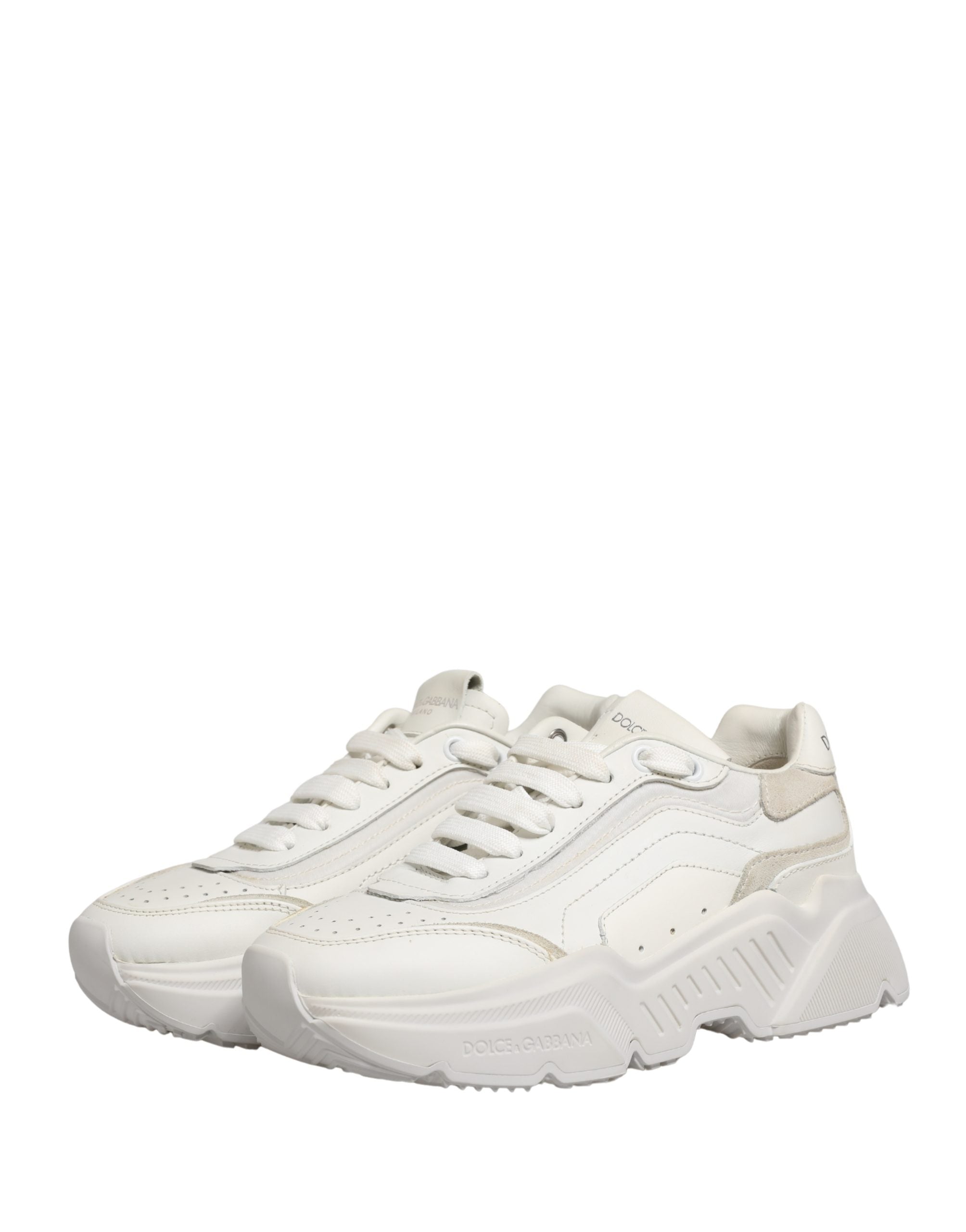 Dolce & Gabbana White Leather Daymaster Low Top Sneakers Men's Shoes