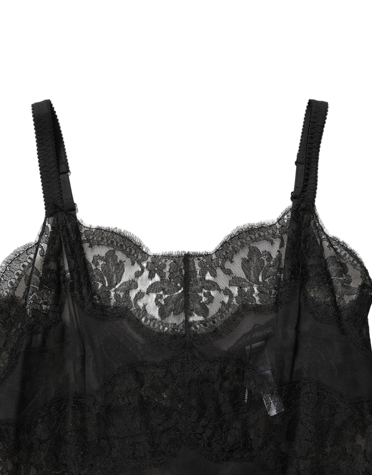 Dolce & Gabbana Black Silk Lace Slip Lingerie Chemise Women's Sleepwear