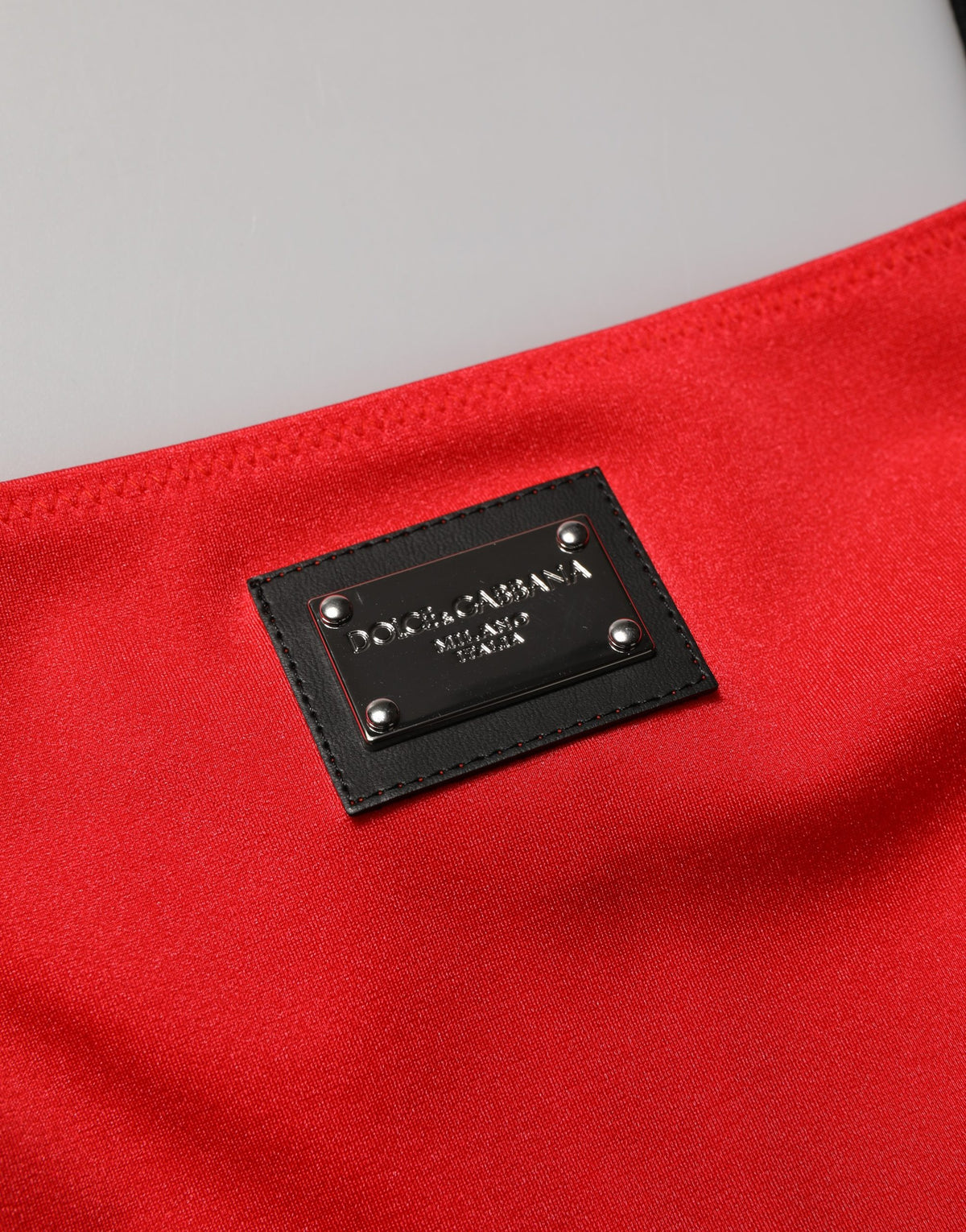 Dolce & Gabbana Red Nylon Blend Cady Sleeveless Mini Women's Dress