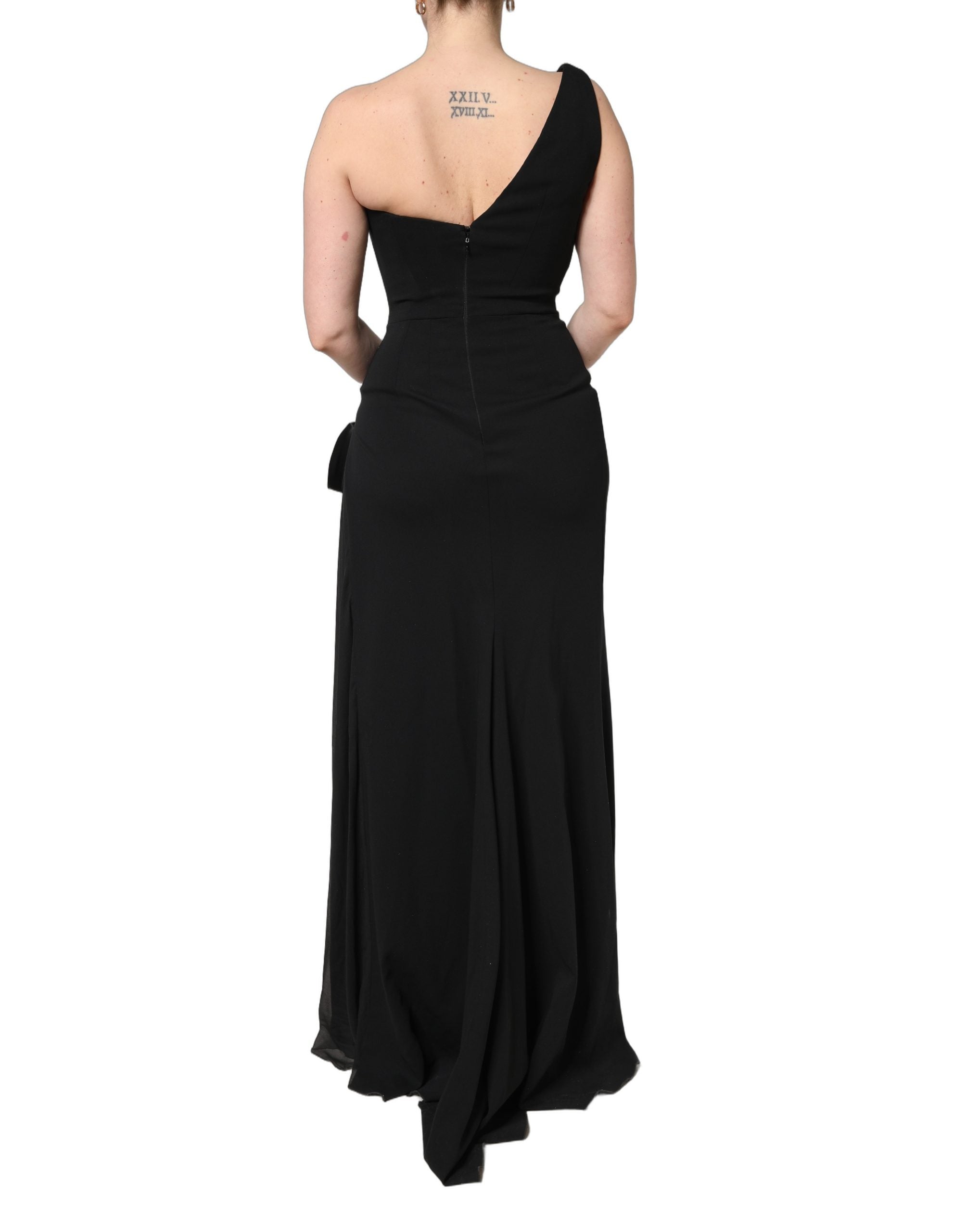 Dolce & Gabbana Black One Shoulder Neckline Long Gown Women's Dress (Pre-Owned)