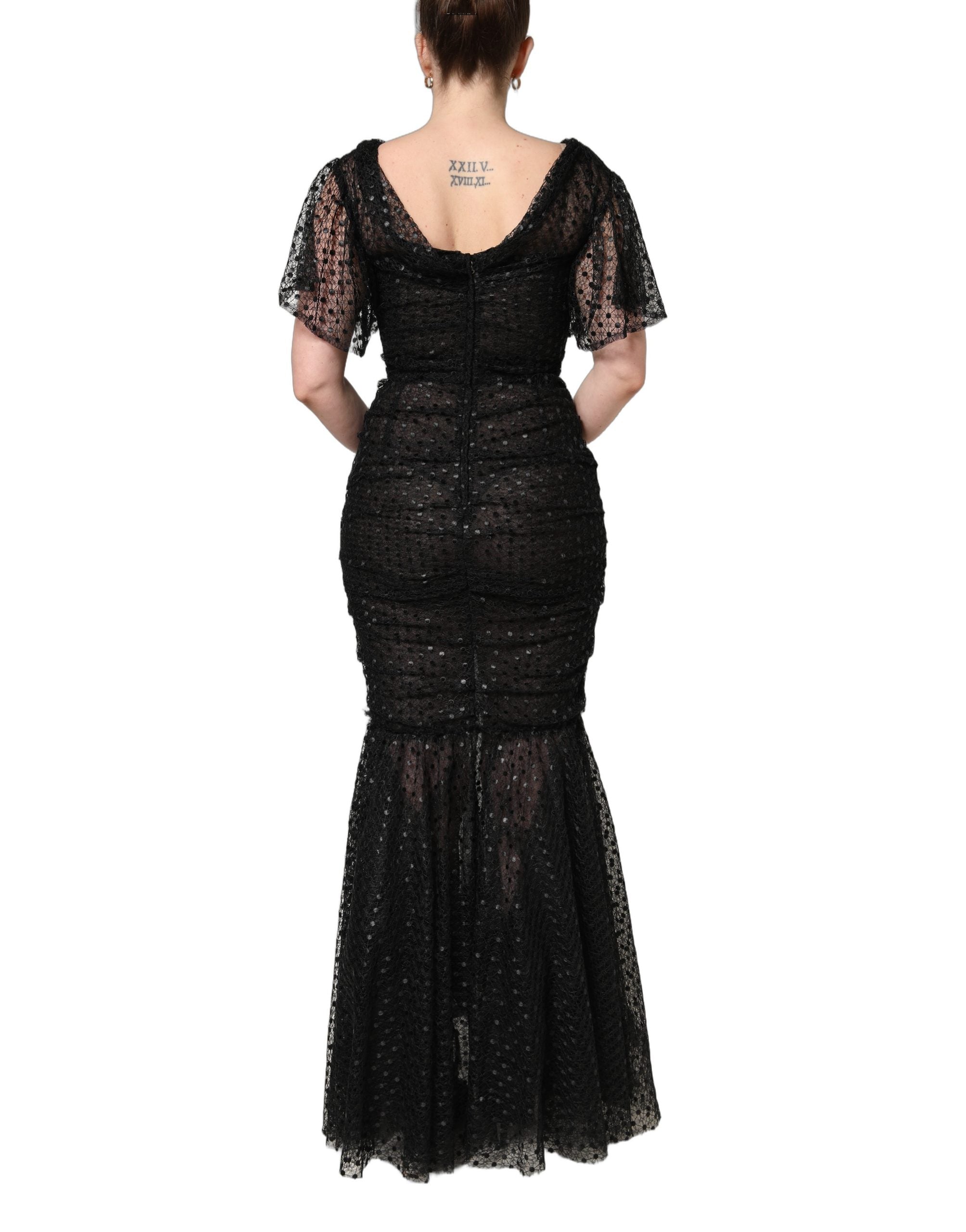 Dolce & Gabbana Black Sequinned Mermaid Evening Gown Women's Dress