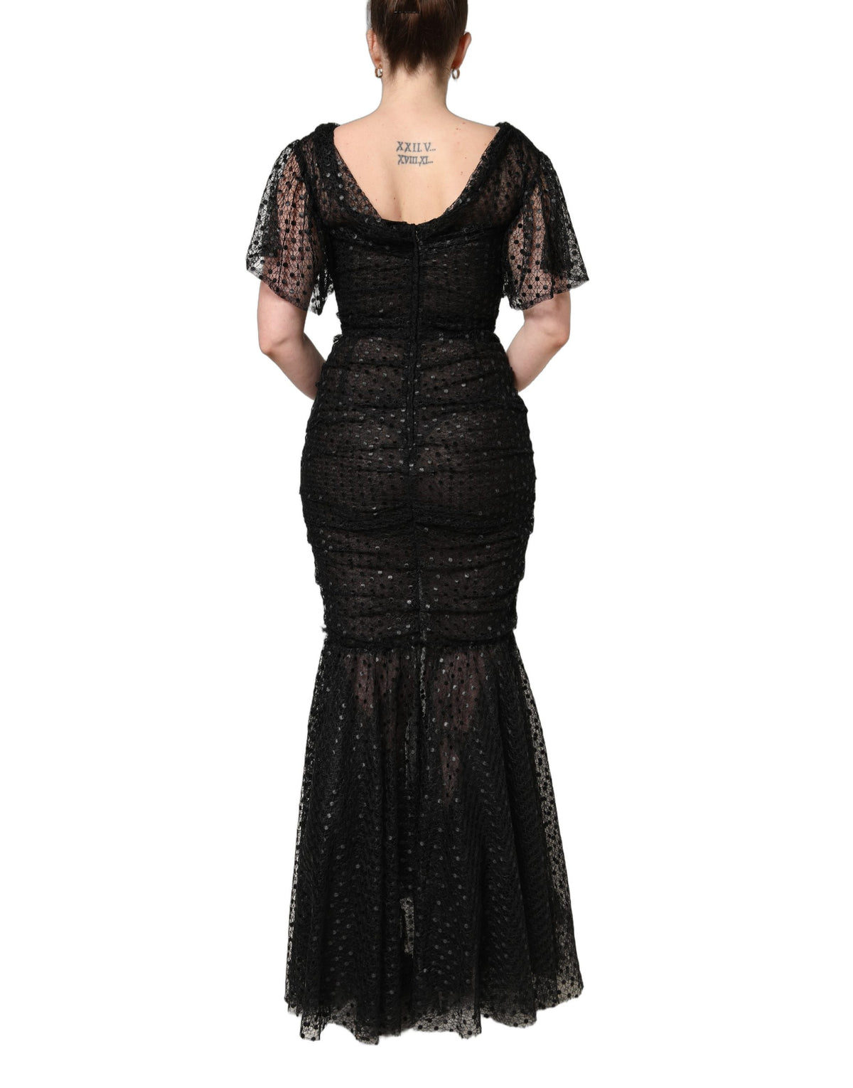 Dolce & Gabbana Black Sequinned Mermaid Evening Gown Women's Dress