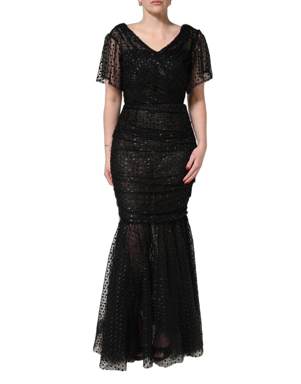 Dolce & Gabbana Black Sequinned Mermaid Evening Gown Women's Dress