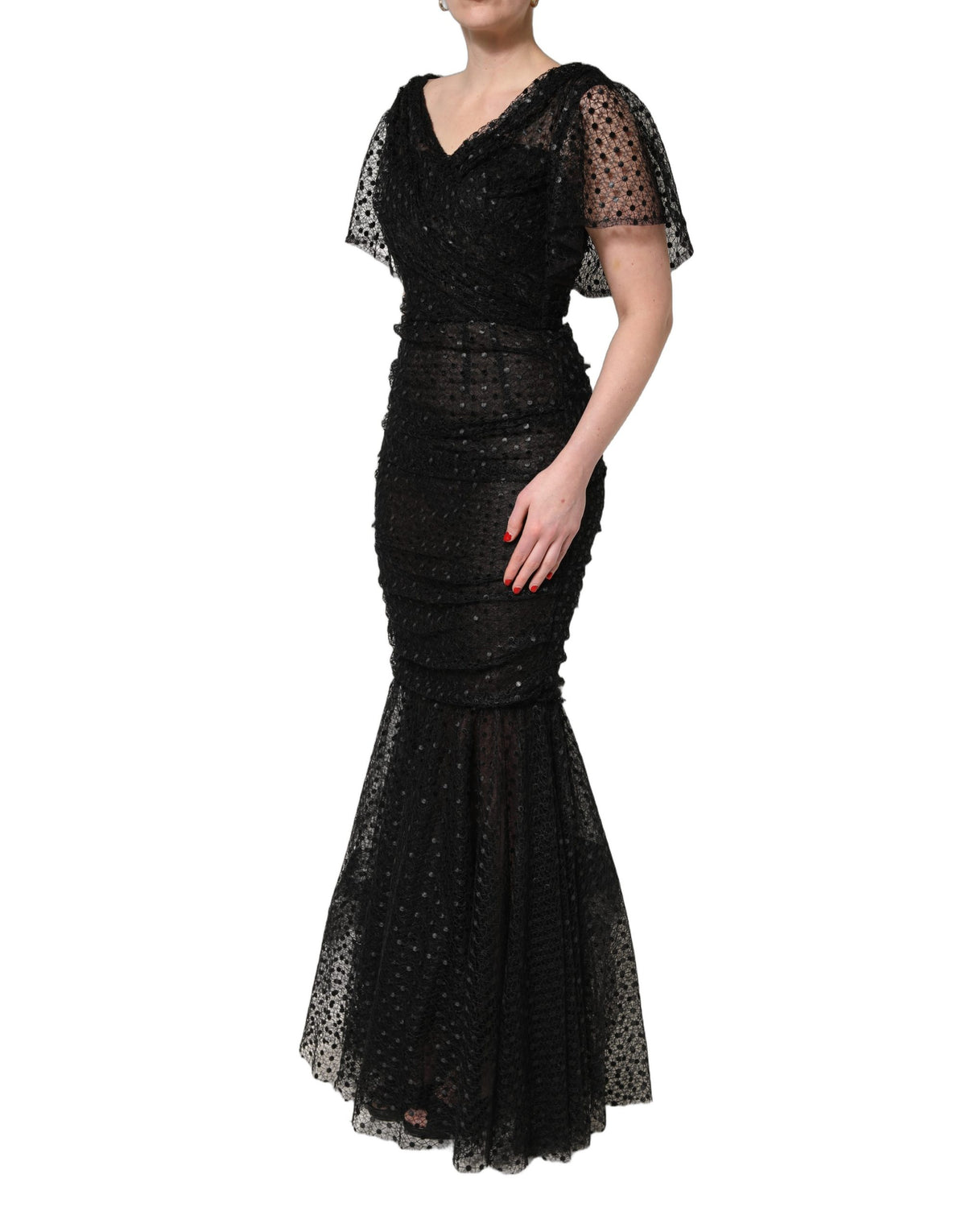 Dolce & Gabbana Black Sequinned Mermaid Evening Gown Women's Dress