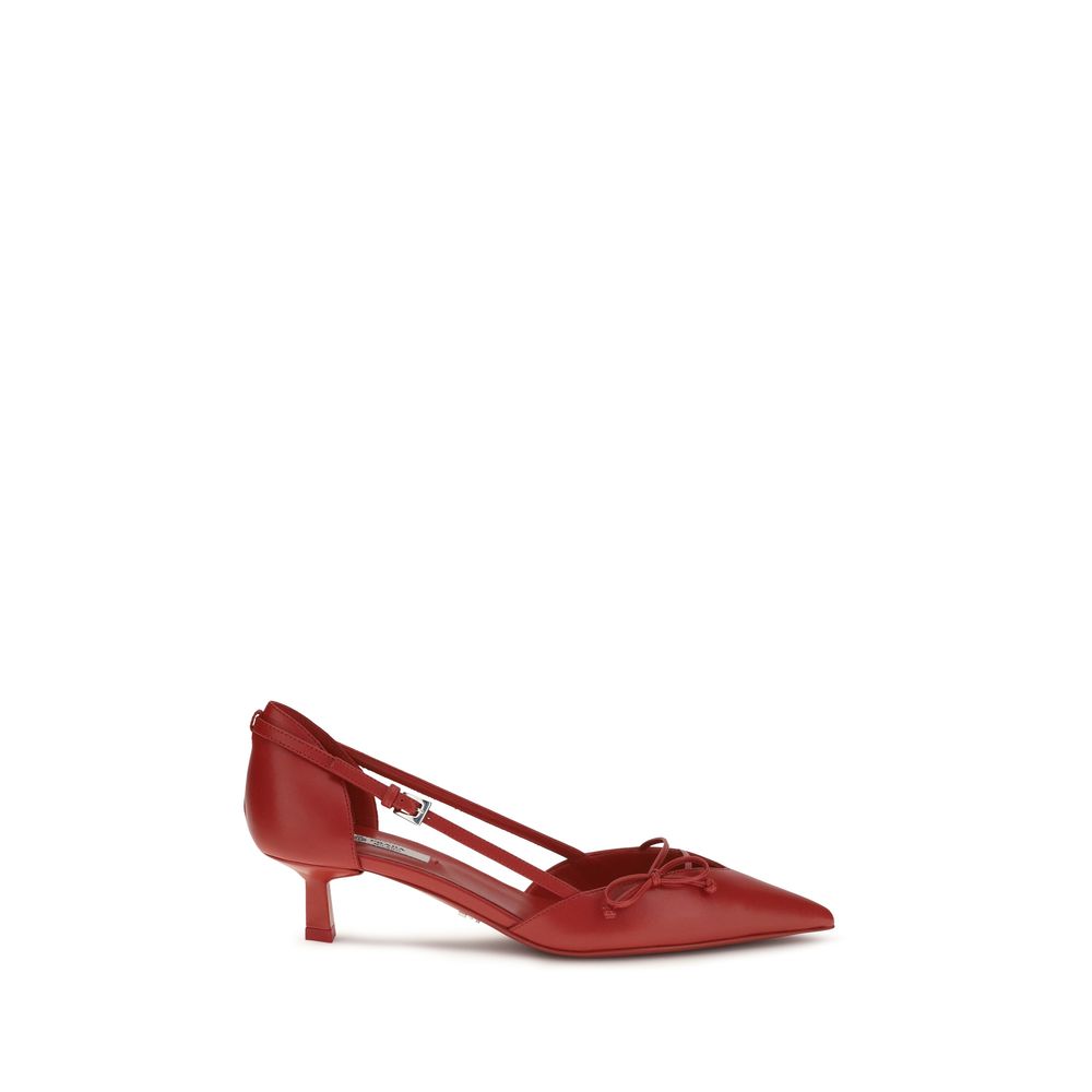 Prada Red Goatskin High Heel Women's Pumps