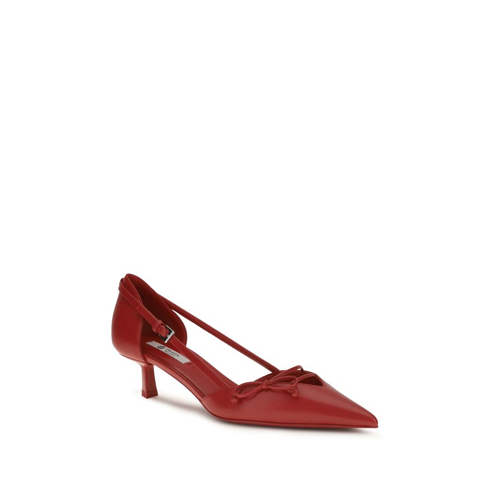 Prada Red Goatskin High Heel Women's Pumps