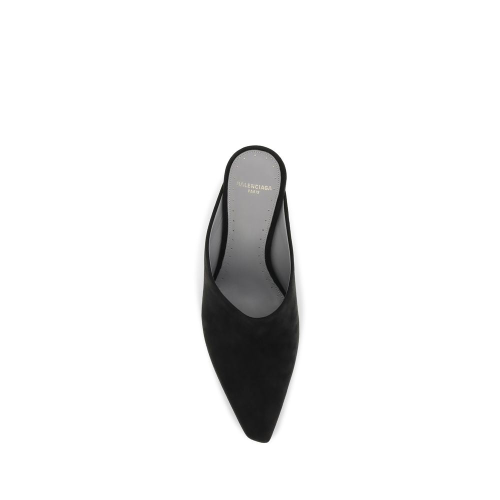 Balenciaga Black Suede Leather Women's Mules