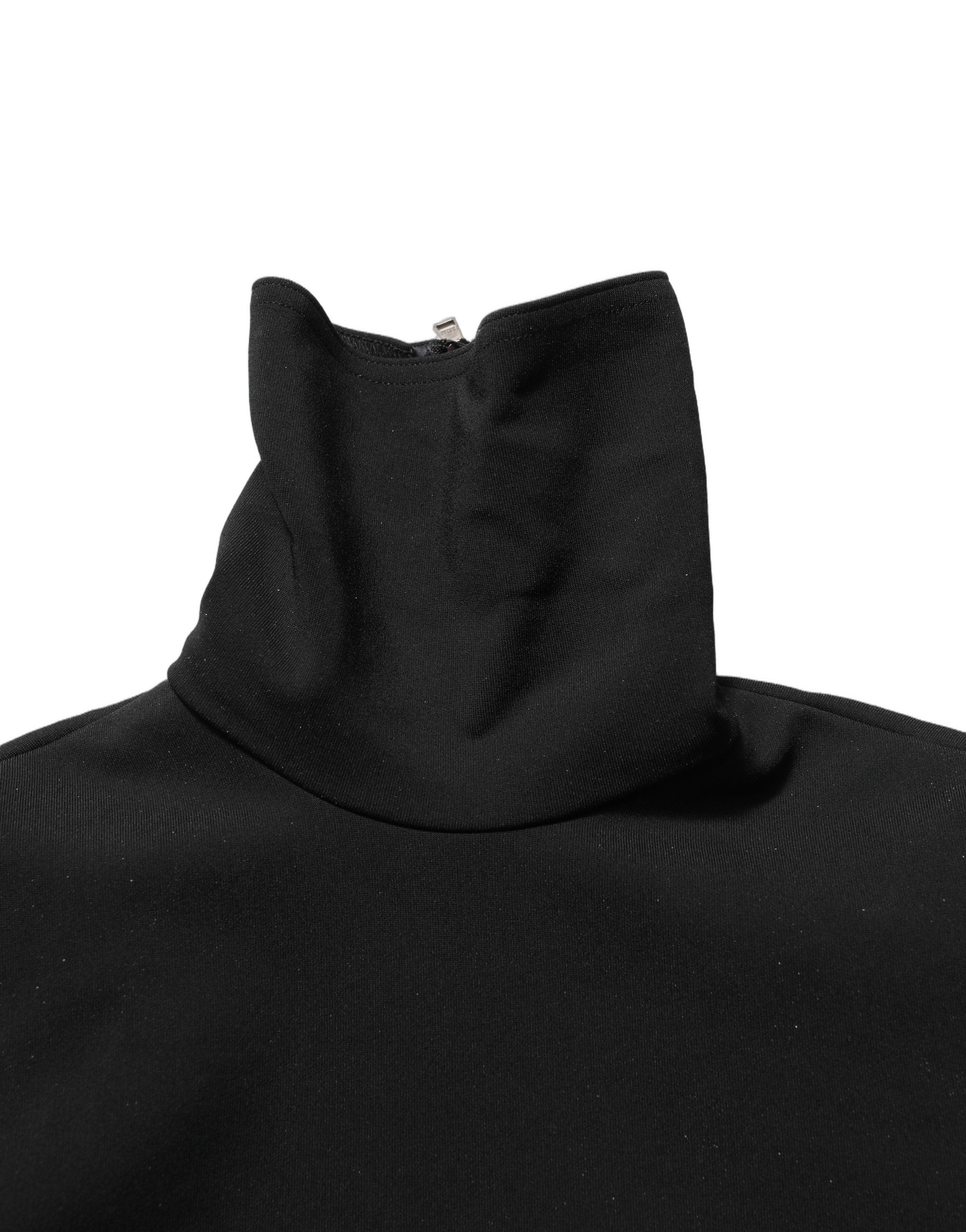 Dolce & Gabbana Black Long Sleeves Viscose Sheath Maxi Women's Dress (Pre-Owned)