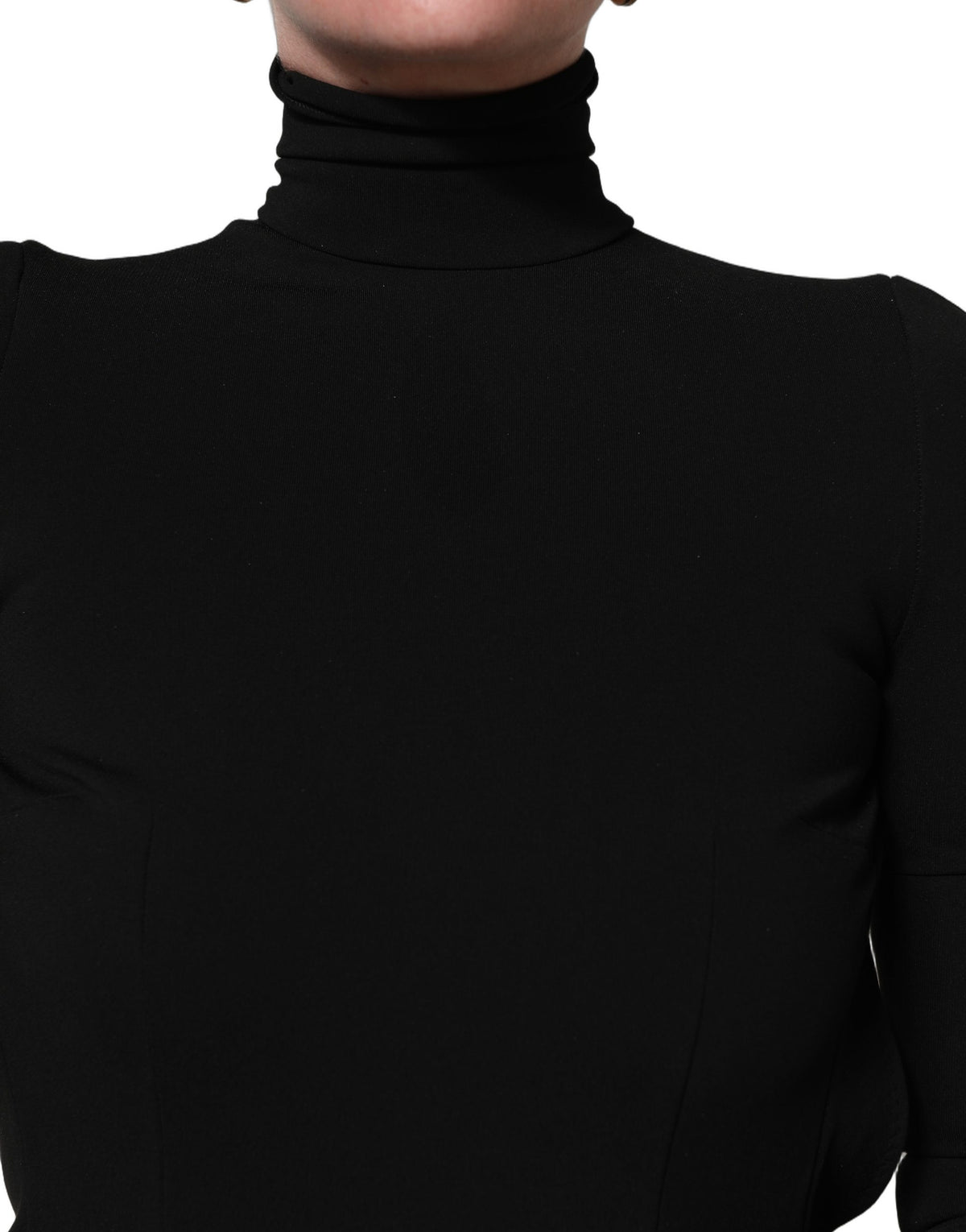 Dolce & Gabbana Black Long Sleeves Viscose Sheath Maxi Women's Dress (Pre-Owned)
