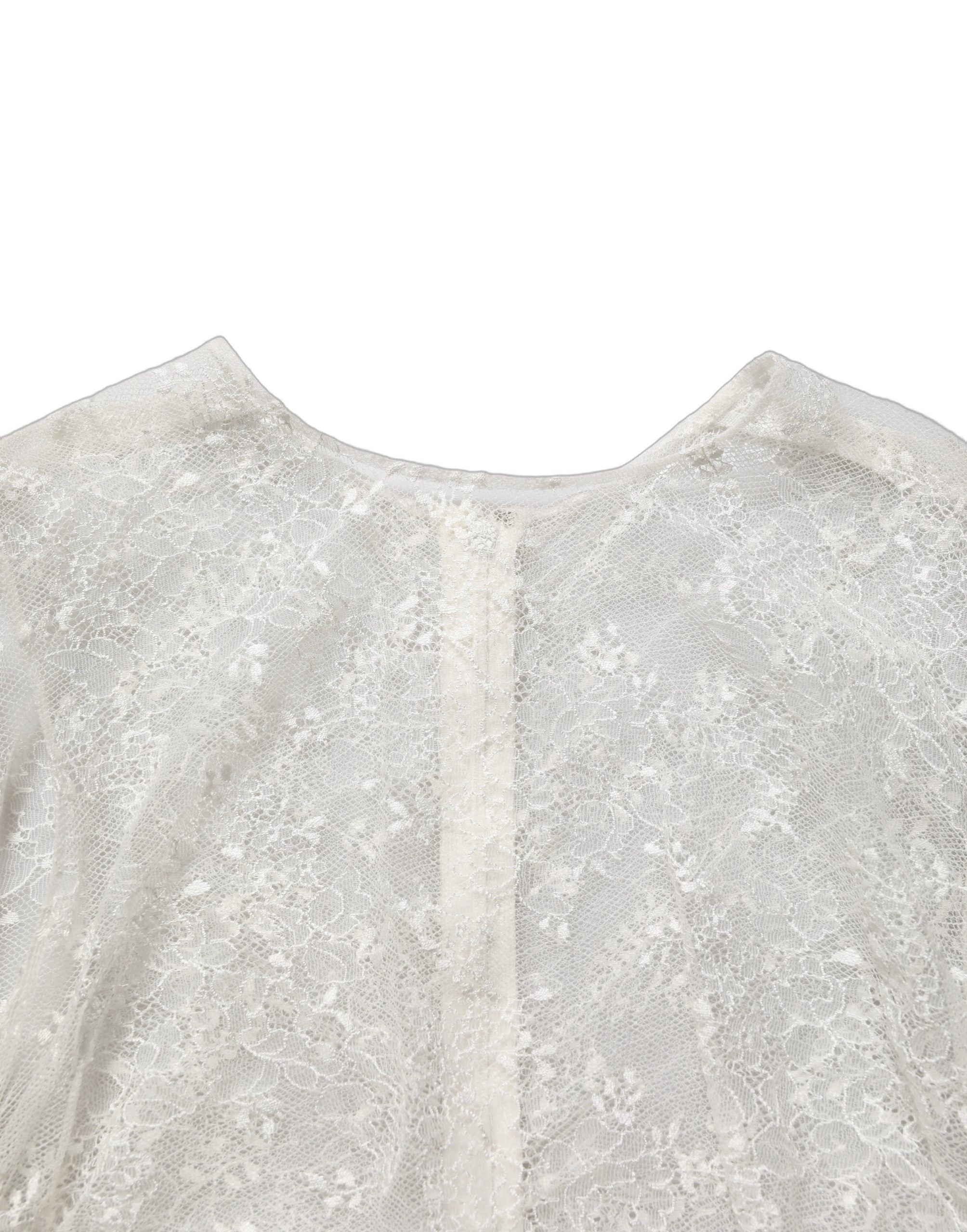 Dolce & Gabbana White Floral Lace Sheer Sleeveless Midi Women's Dress