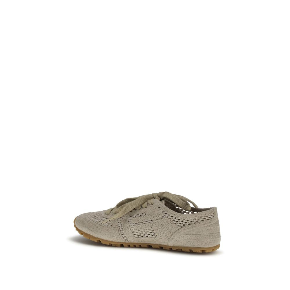 Balmain Beige Cotton Athletic Women's Sneakers