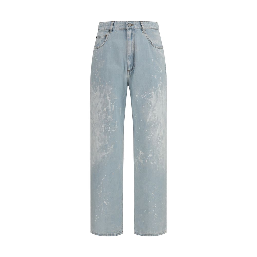 MM6 Blue Cotton Straight-Leg Men's Jeans